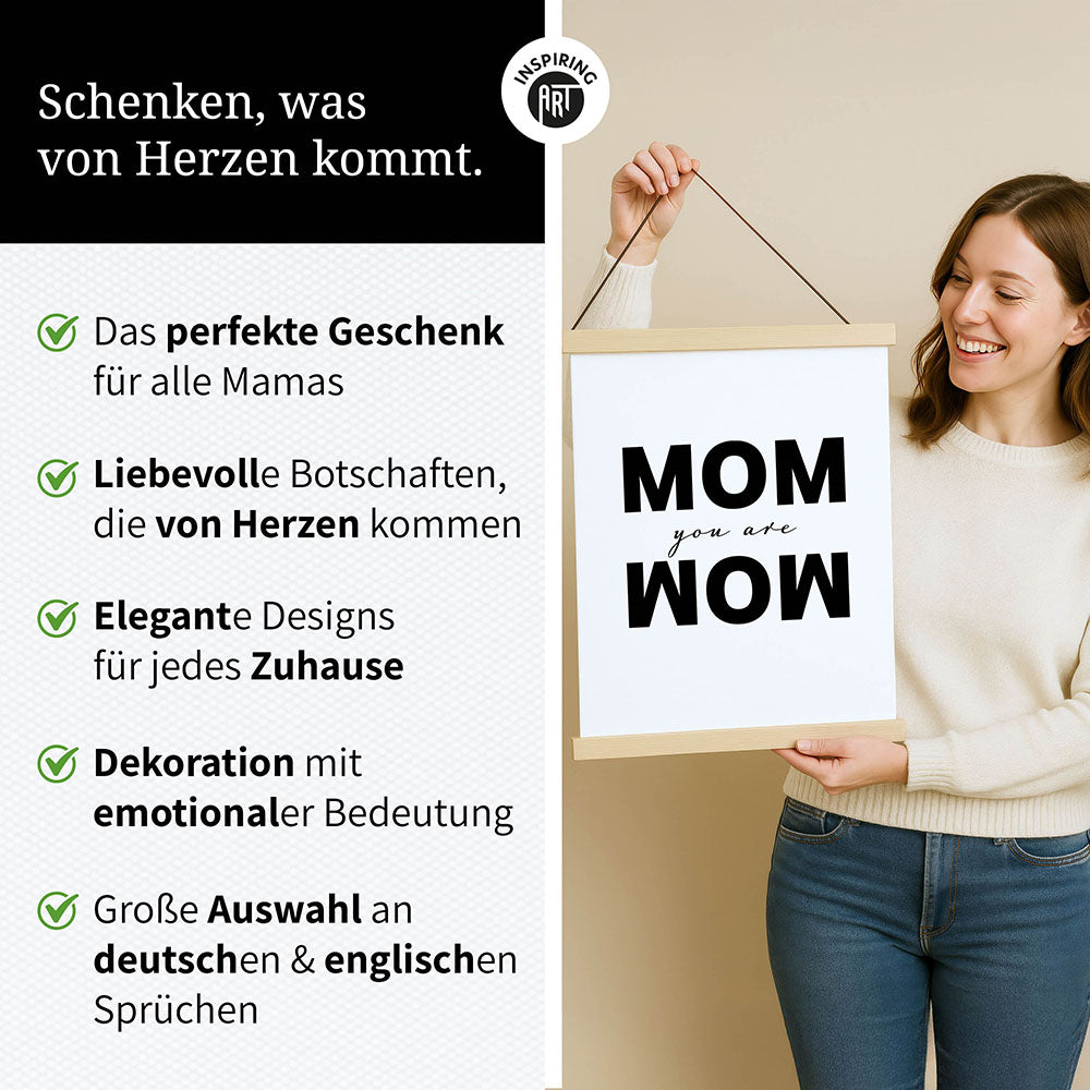 Holzleisten Wandbild Mutter