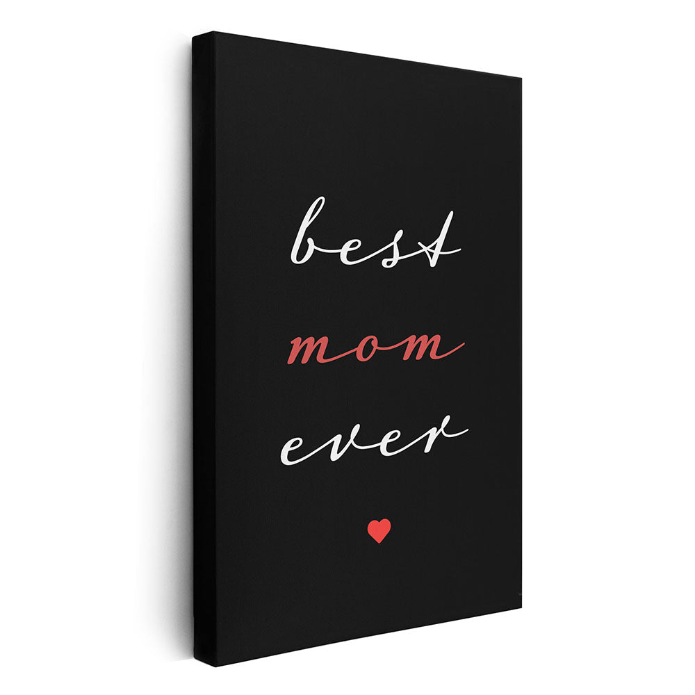 Leinwand Wandbild Schwarz Weiß Rot Geschenk Mama