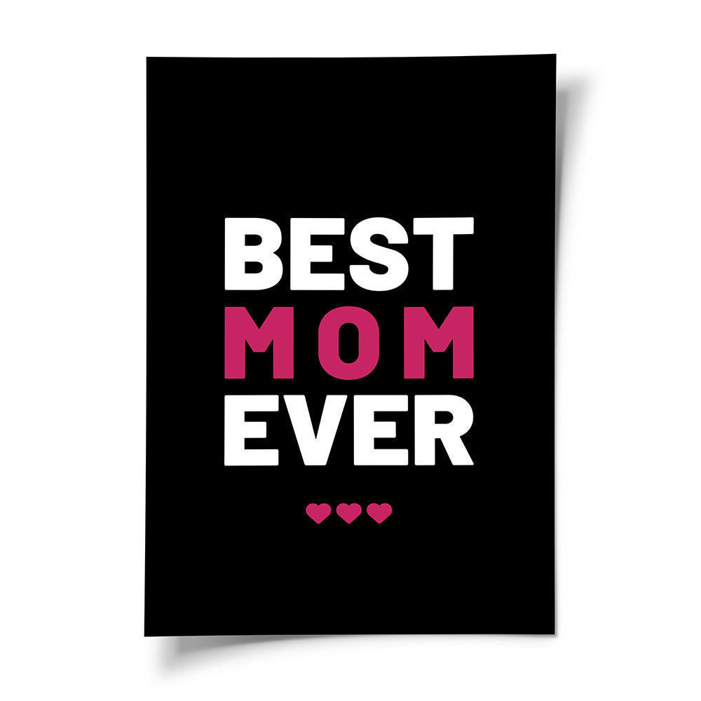 Poster Schwarz Weiß Pink Mama Geschenk