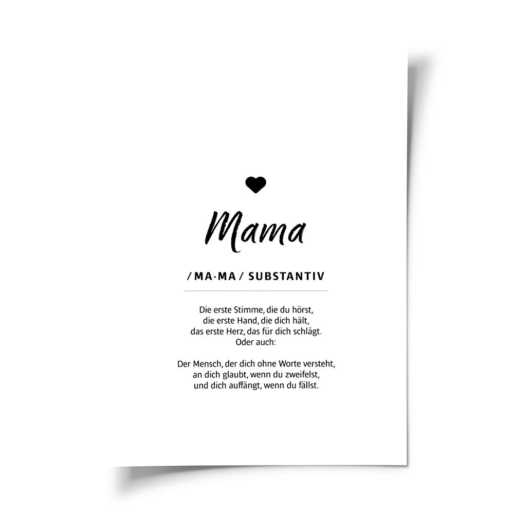 Poster mit Definition Spruch Mama