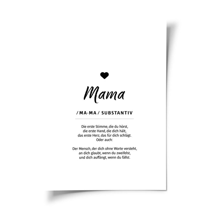Poster mit Definition Spruch Mama