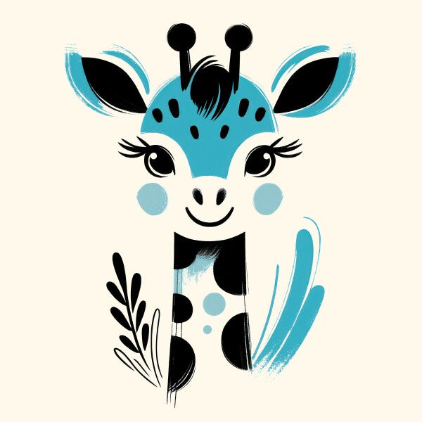 Babyzimmer Wandbild mit Magnetaufhängung mit Tiermotiv Giraffe