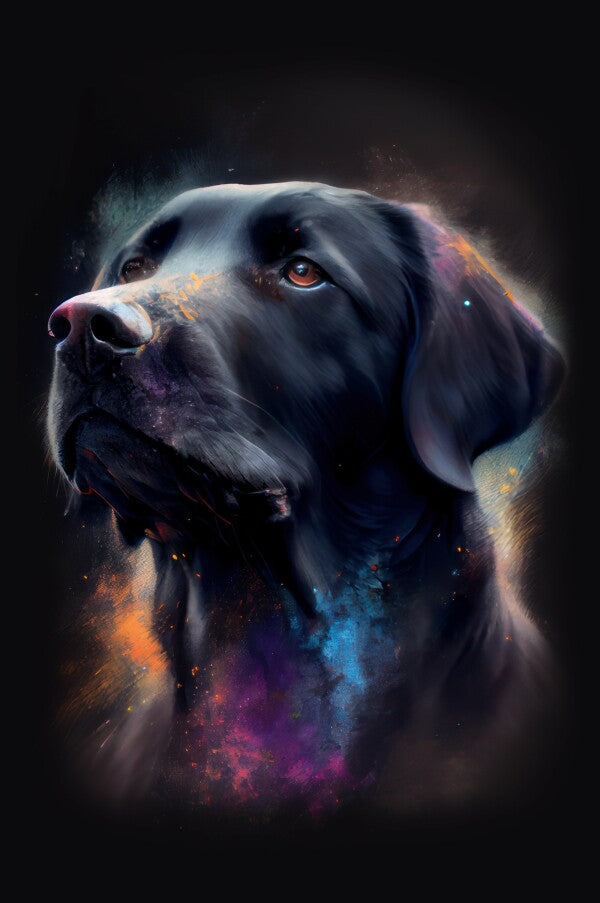 Labrador Lucy - Hunde Wandbild - Poster mit 275 g/m2 seidenmatt ohne Rahmen - Dogs Art Hundebild ColorWorld im Hochformat - Hundeportrait-Kunstdruck in Museumsqualität