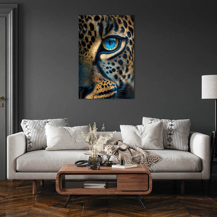Leinwand Bild Nahaufnahme Leopard Auge