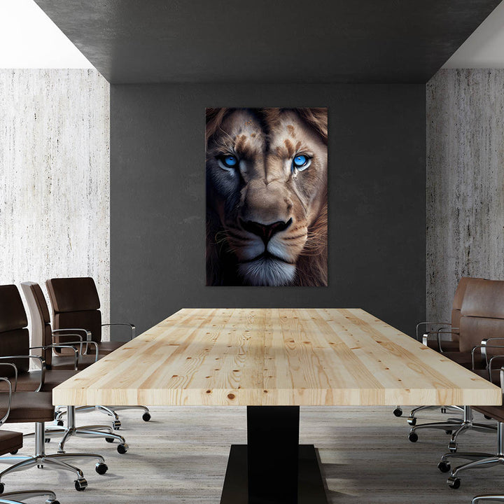 Löwen Leinwand Bild Nahaufnahme Portrait