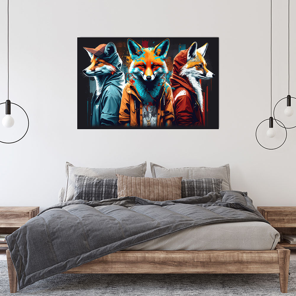 Wandbild Füchse Cool