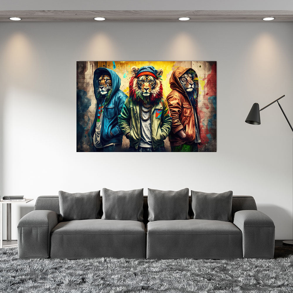 Löwen Wandbild   Lion's Pride   Leinwandbild mit coolem Tiermotiv ...