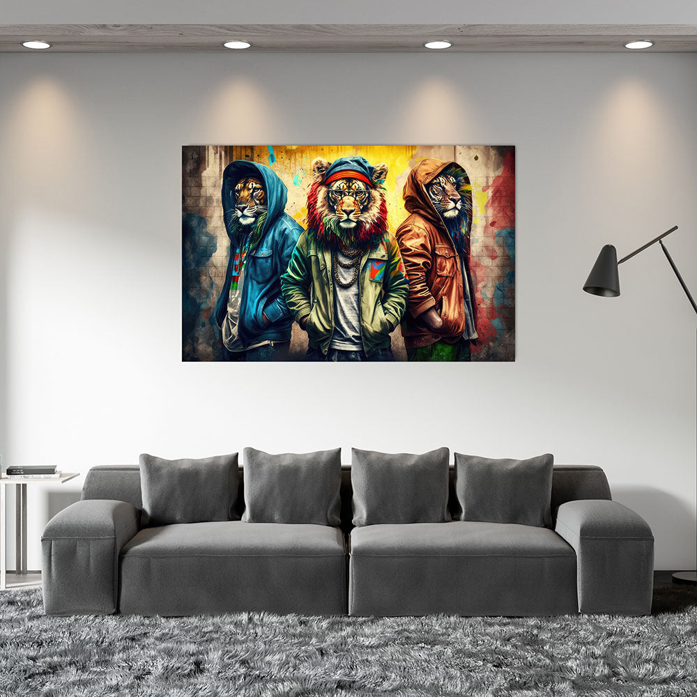 Wandbild Löwen Cool Stark