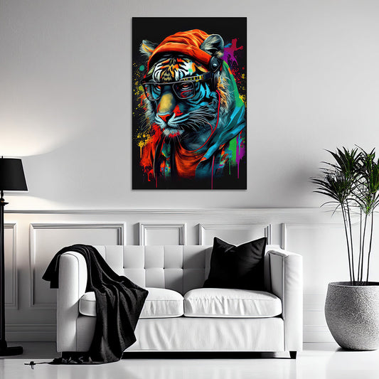Leinwand Tiger bunt cool