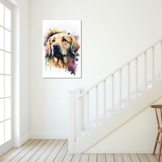 Wandbild Golden Retriever Aquarell Wasserfarben
