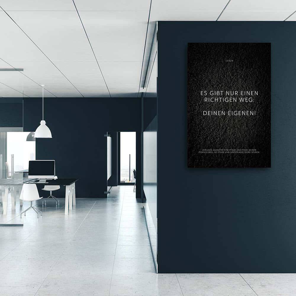 Wandbild schwarz Motivation Erfolg für Büro Dein Weg