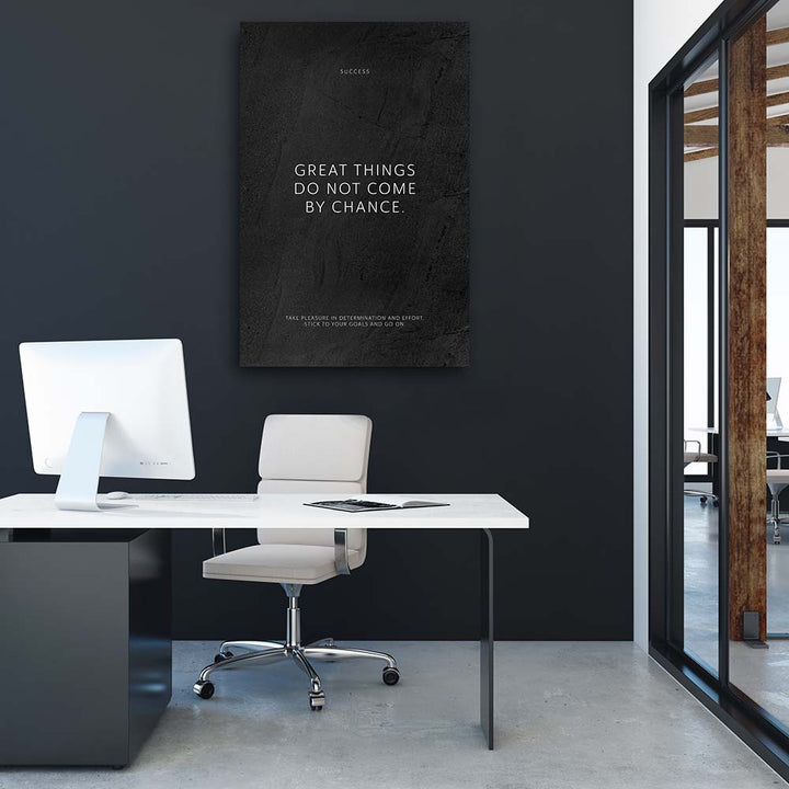 Wandbild schwarz Motivation Erfolg für Büro Great things