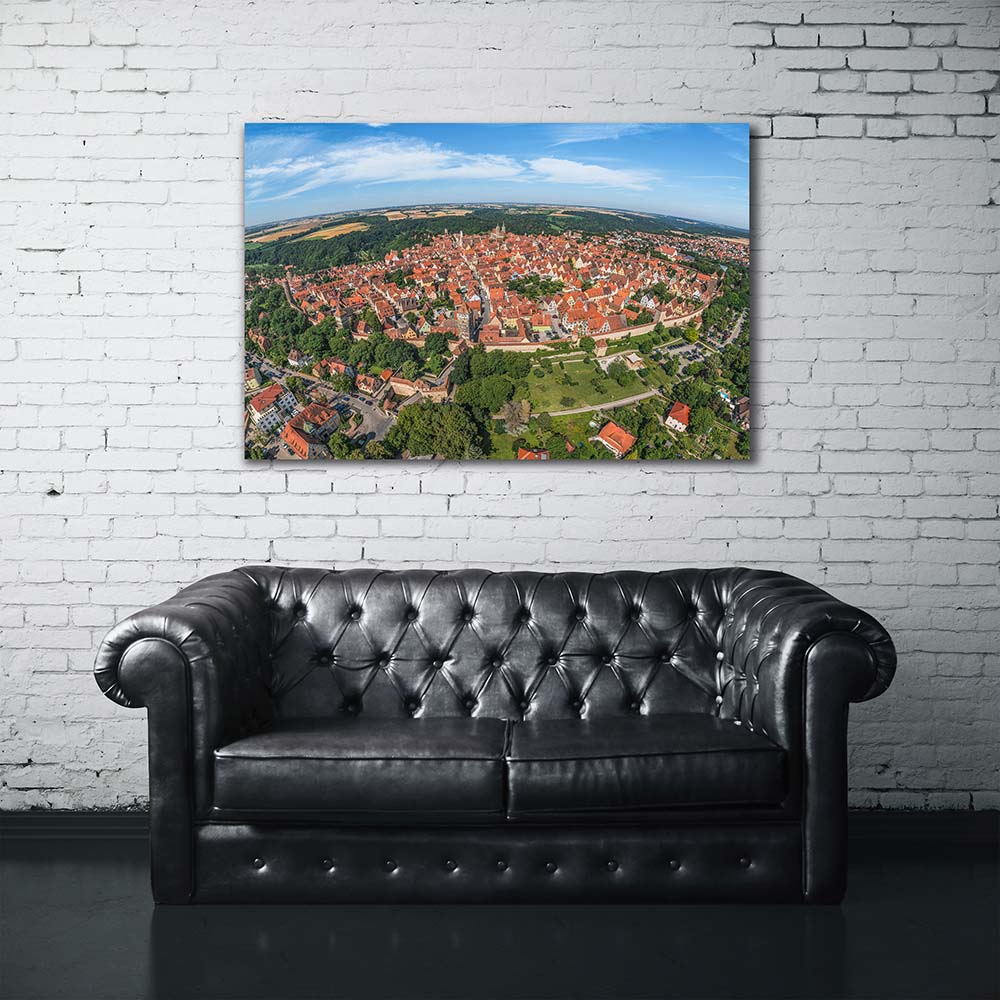 Leinwand Panorama Rothenburg mit Rödertor und Toranlage