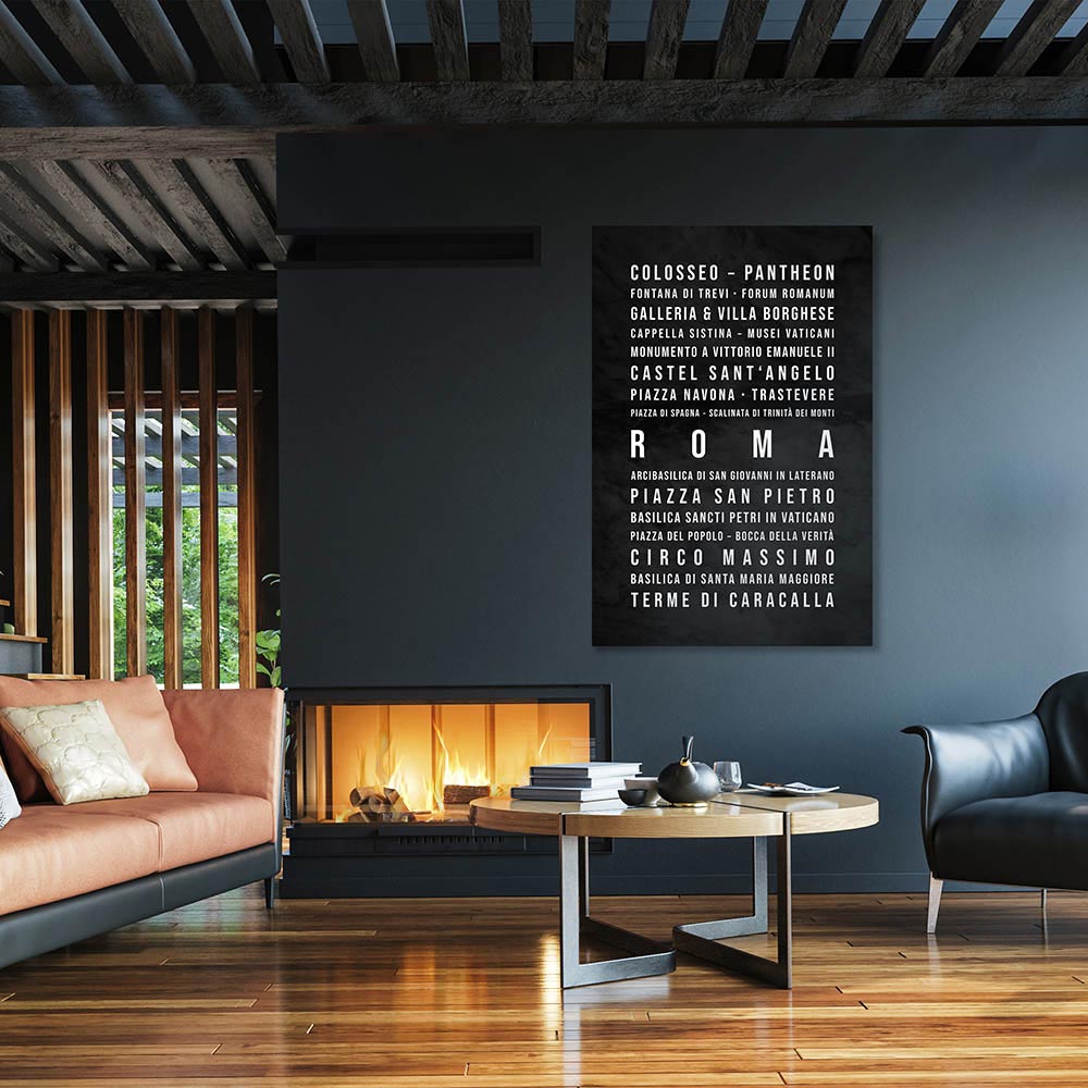 Rom Typografie Wandbild Leinwand