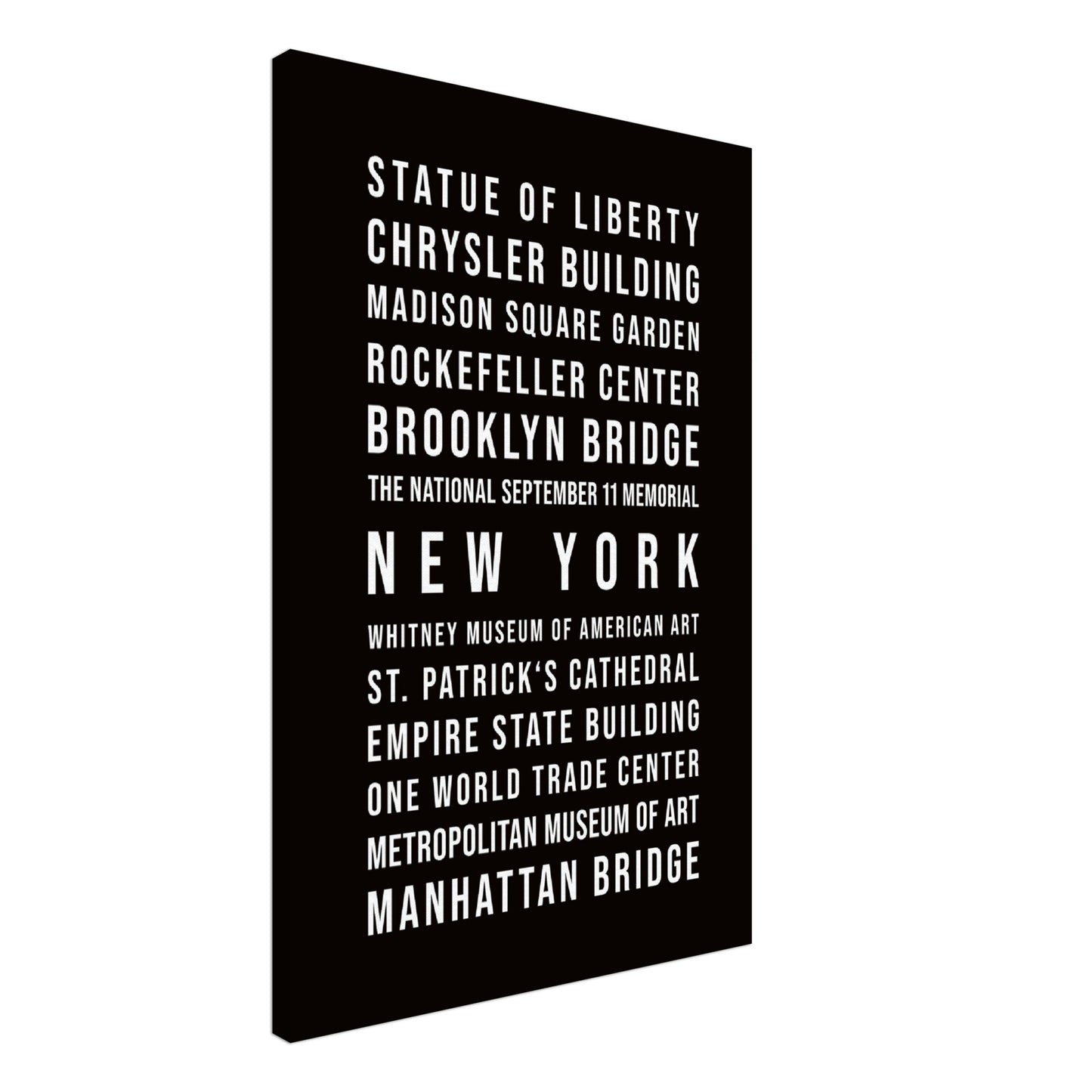 New York - Typografie-Wandbild - Leinwand Schwarzgrau Neutral