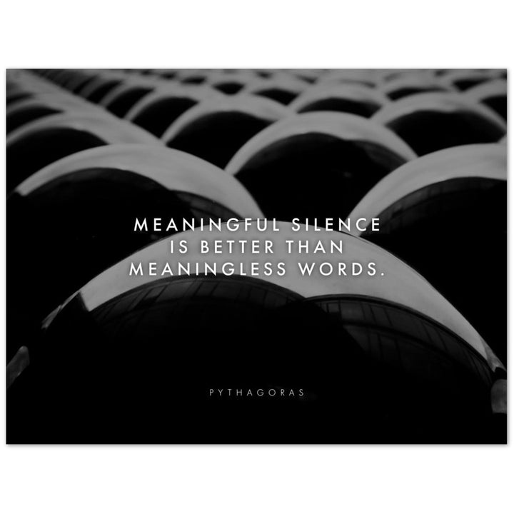 Meaningful silence is better than meaningless words – Poster Seidenmatt Foto – ohne Rahmen