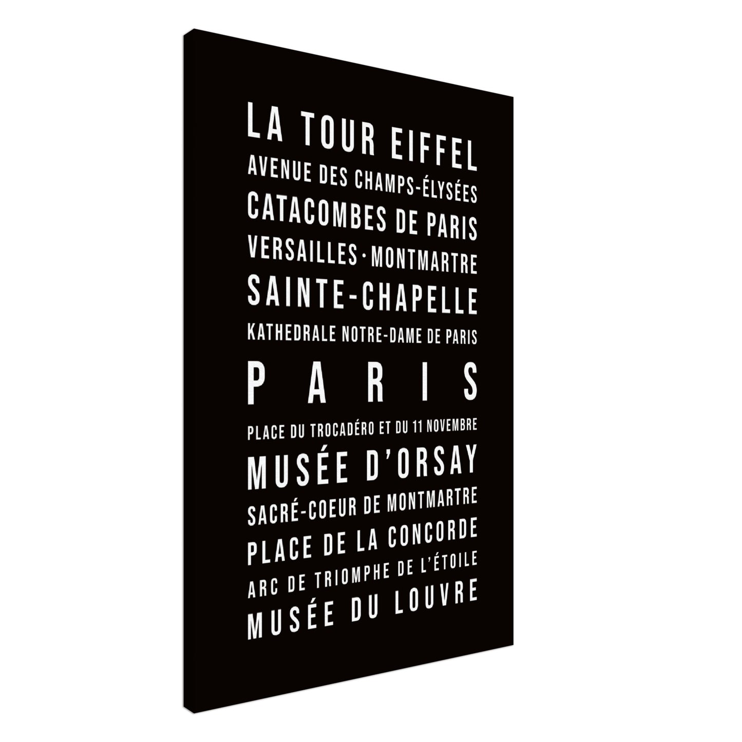 Paris - Typografie-Wandbild - Leinwand Schwarzgrau Neutral