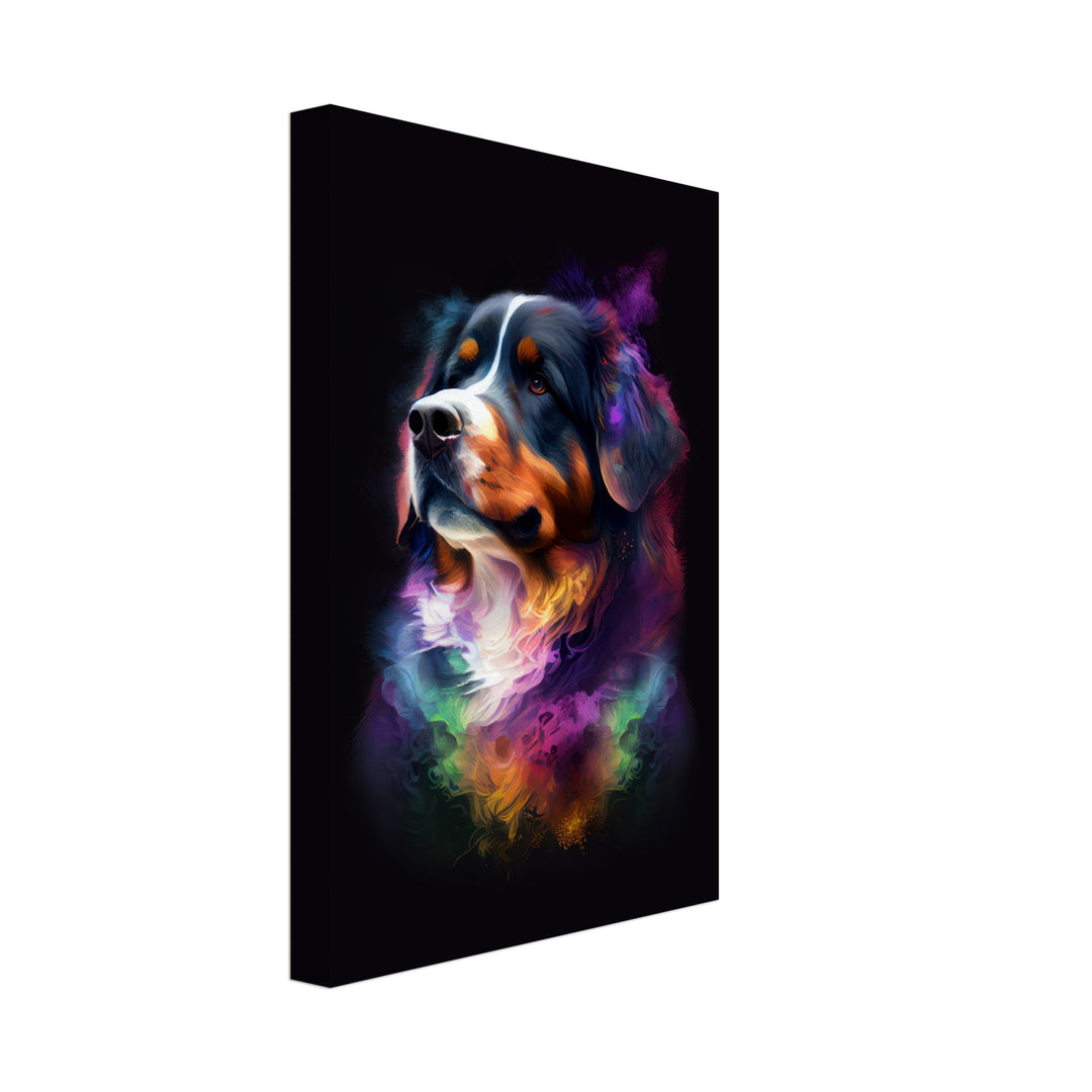 Berner Sennenhund Tucker - Hunde Wandbild - Dogs Art Leinwand ColorWorld im Hochformat - Hundebilder Hundeportrait Tiere Tierbilder Kunstdruck