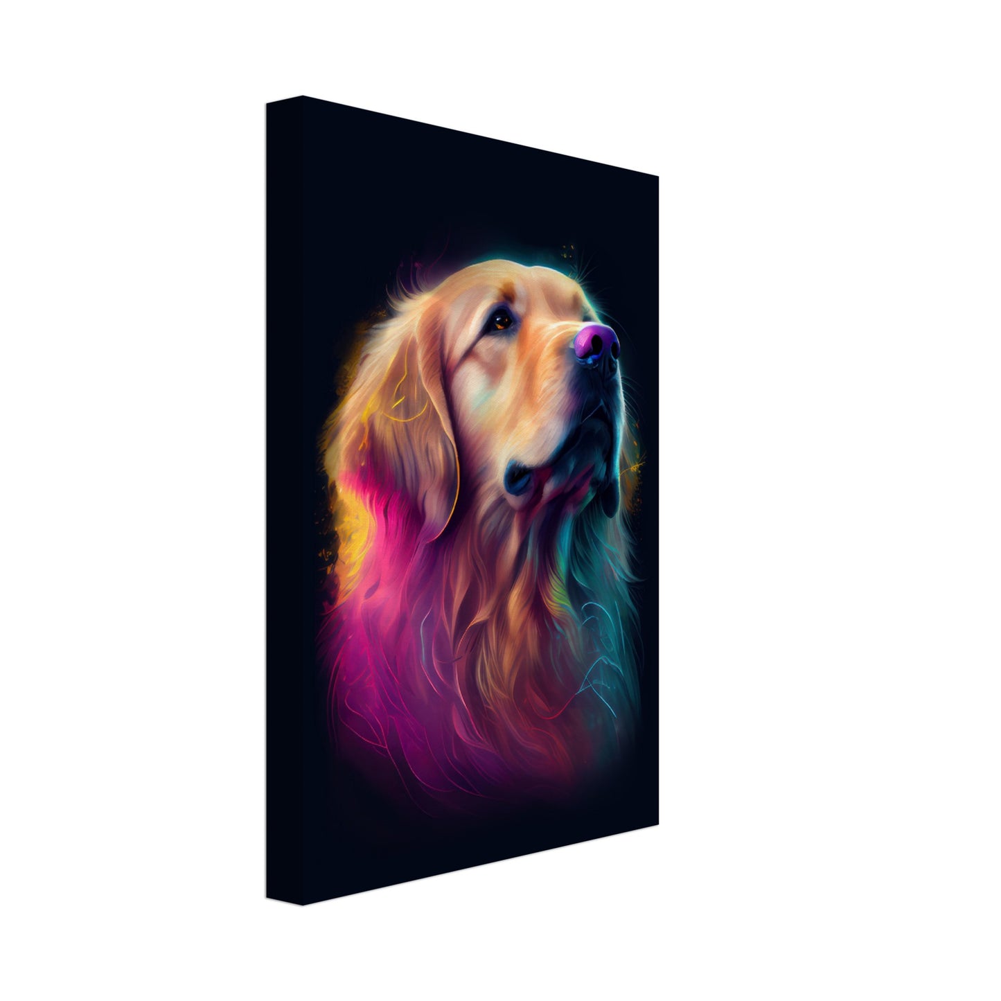 Golden Retriever Duke - Hunde Wandbild - Dogs Art Leinwand ColorWorld im Hochformat - Hundebilder Hundeportrait Tiere Tierbilder Kunstdruck