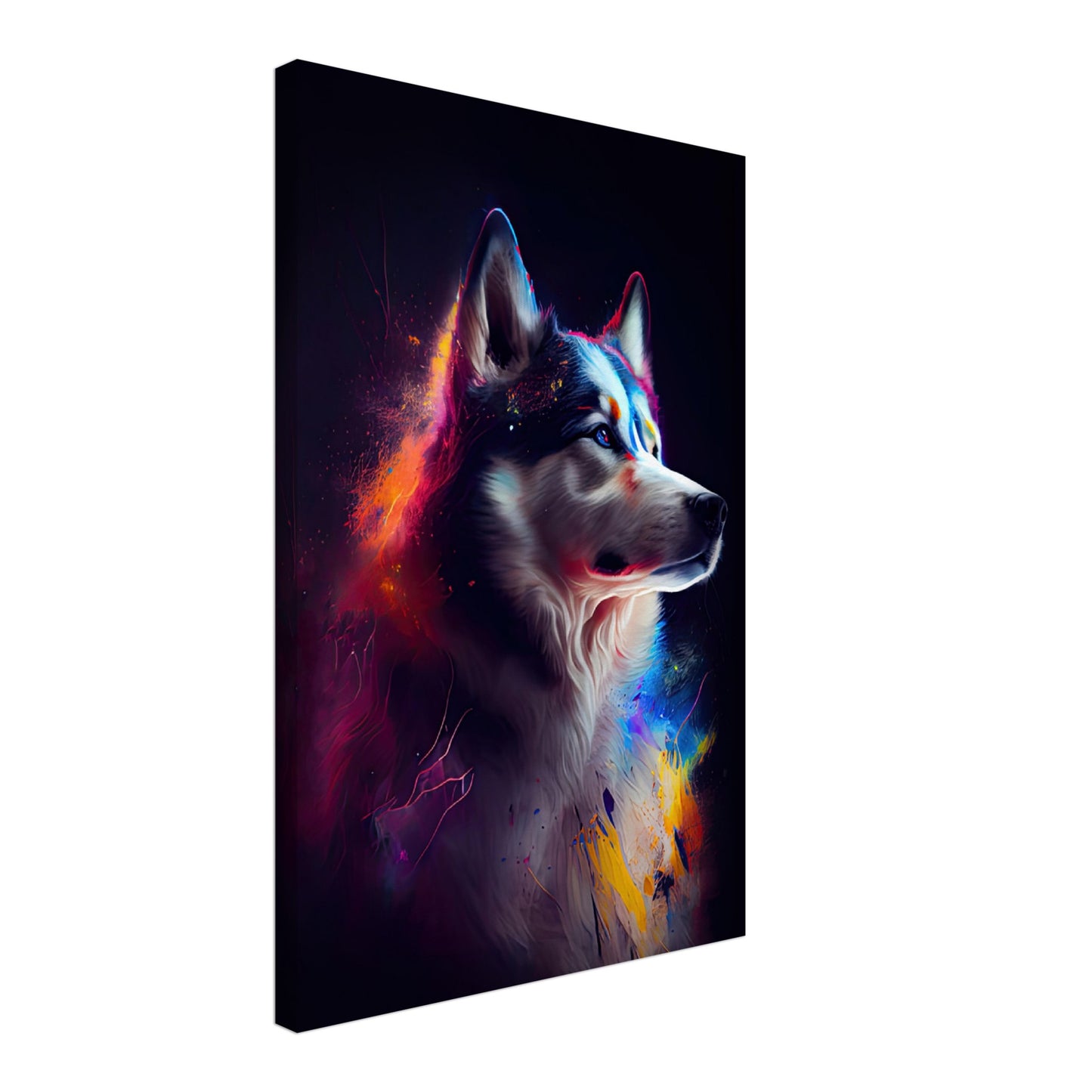 Husky Maila - Hunde Wandbild - Dogs Art Leinwand ColorWorld im Hochformat - Hundebilder Hundeportrait Tiere Tierbilder Kunstdruck