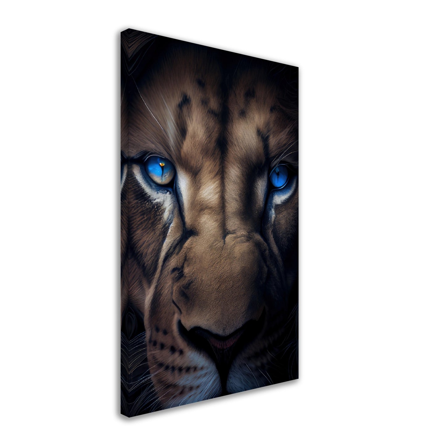 Lion Untamed - Löwen Wandbild - Animals Close Up Leinwand ColorWorld im Hochformat - Coole Tier-Porträts & Animals Kunstdruck