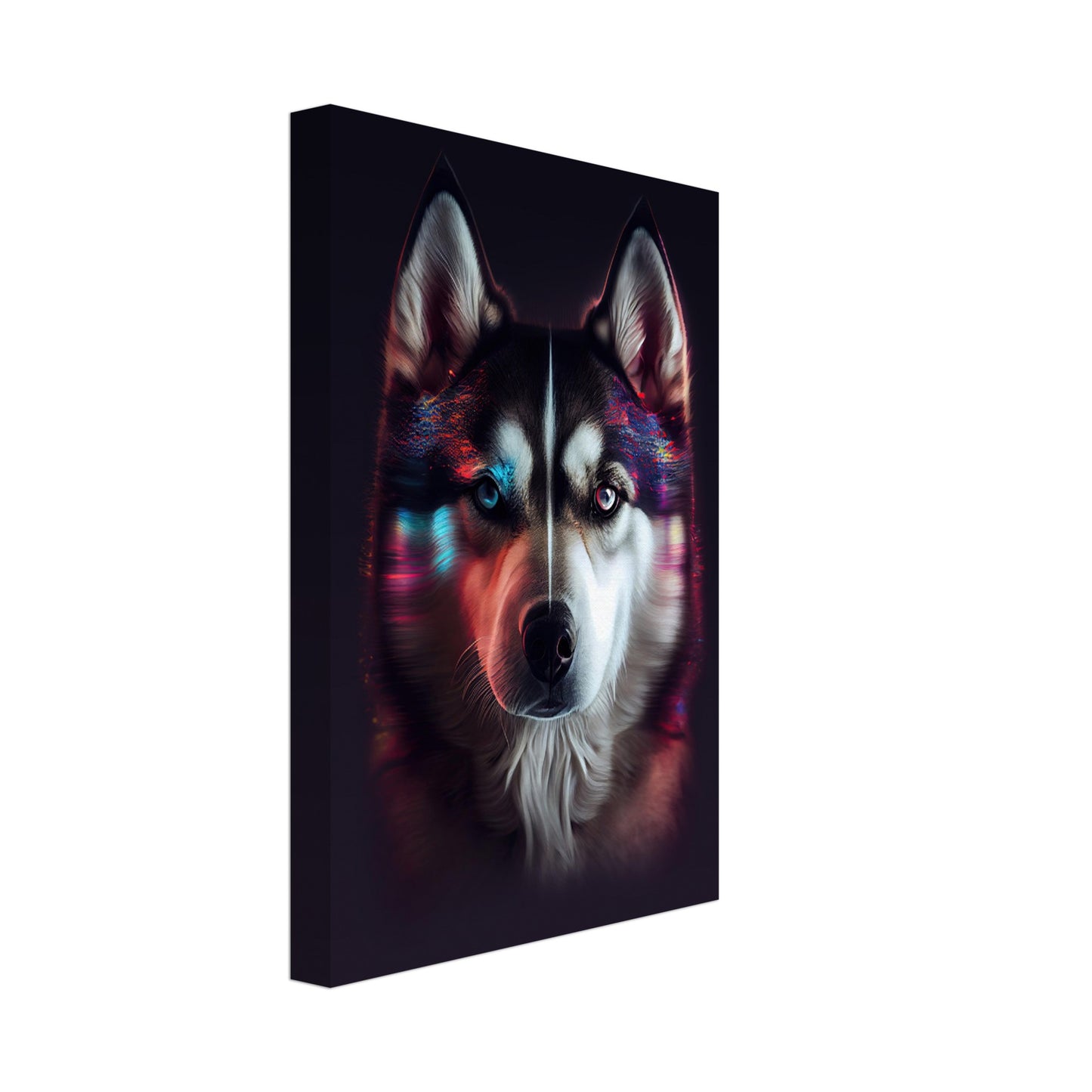 Husky Elli - Hunde Wandbild - Dogs Art Leinwand ColorWorld im Hochformat - Hundebilder Hundeportrait Tiere Tierbilder Kunstdruck