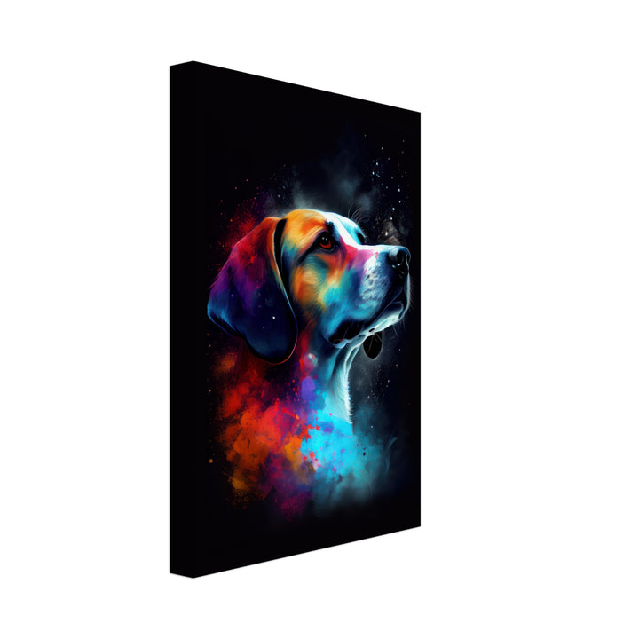 Beagle-Labrador Castro - Hunde Wandbild - Dogs Art Leinwand ColorWorld im Hochformat - Hundebilder Hundeportrait Tiere Tierbilder Kunstdruck