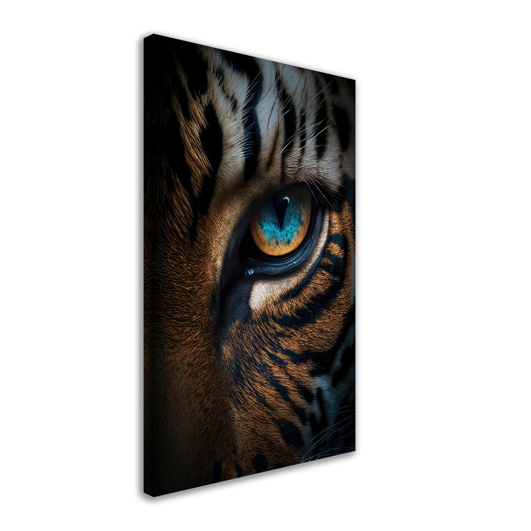 Dangerous Tiger Beauty - Tiger Wandbild - Animals Close Up Leinwand ColorWorld im Hochformat - Coole Tier-Porträts & Animals Kunstdruck