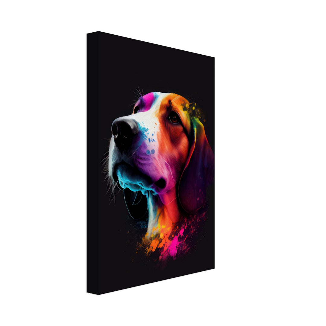 Beagle Amy - Hunde Wandbild - Dogs Art Leinwand ColorWorld im Hochformat - Hundebilder Hundeportrait Tiere Tierbilder Kunstdruck