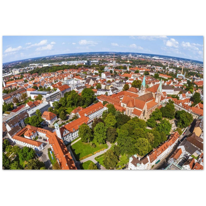 Augsburger Dom und Fronhof – Poster Seidenmatt Panorama – Augsburg – ohne Rahmen