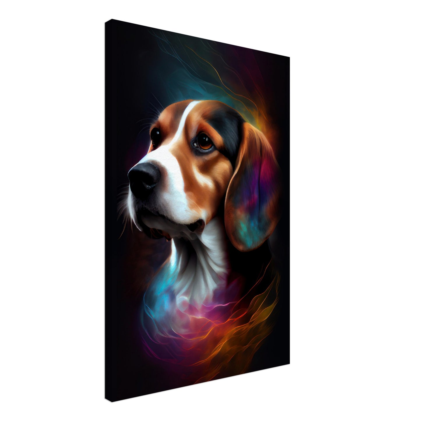 Beagle Nala - Hunde Wandbild - Dogs Art Leinwand ColorWorld im Hochformat - Hundebilder Hundeportrait Tiere Tierbilder Kunstdruck