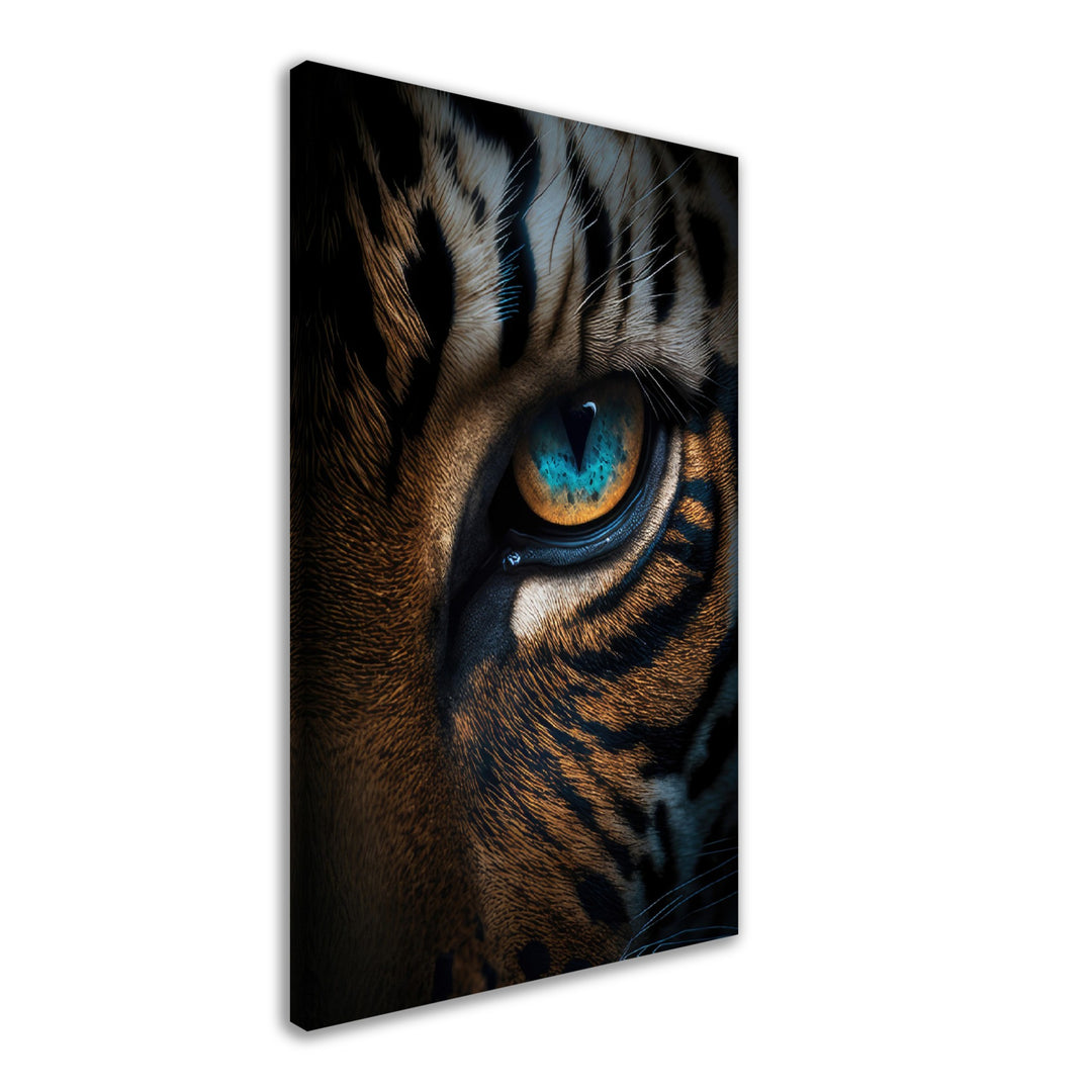 Dangerous Tiger Beauty - Tiger Wandbild - Animals Close Up Leinwand ColorWorld im Hochformat - Coole Tier-Porträts & Animals Kunstdruck