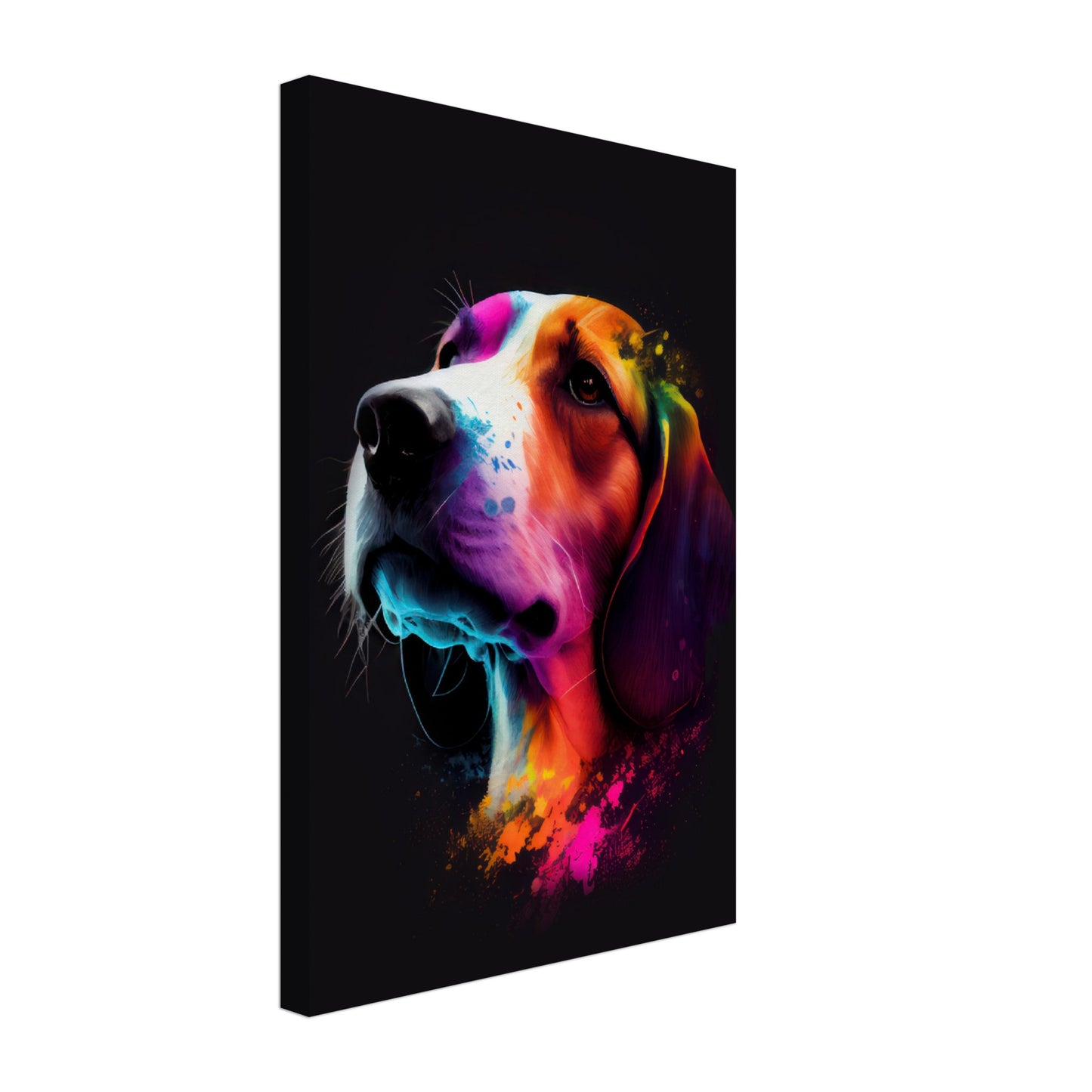 Beagle Amy - Hunde Wandbild - Dogs Art Leinwand ColorWorld im Hochformat - Hundebilder Hundeportrait Tiere Tierbilder Kunstdruck