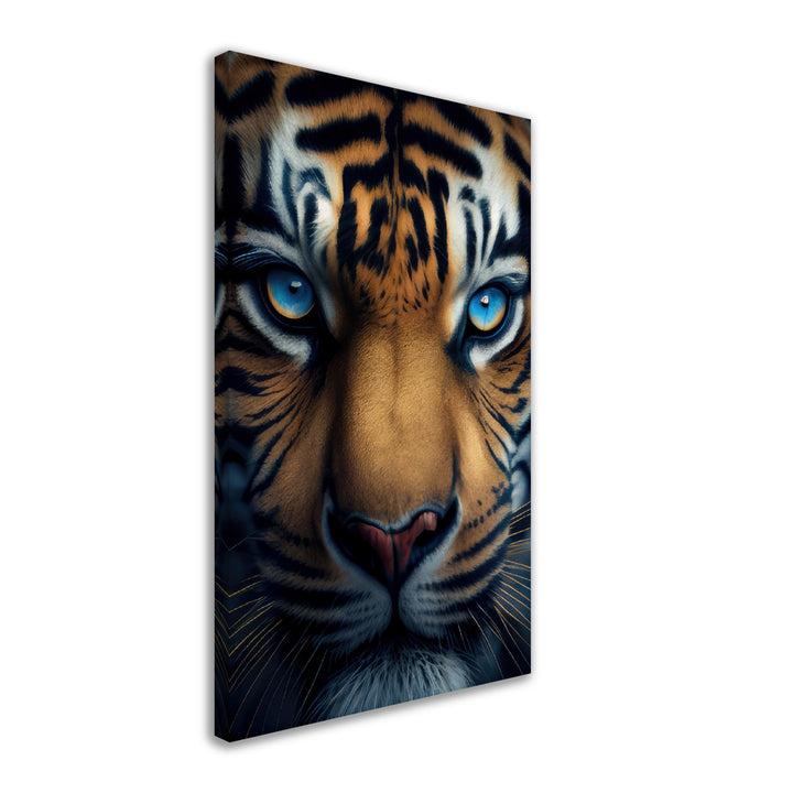 Tiger Fascination - Tiger Wandbild - Animals Close Up Leinwand ColorWorld im Hochformat - Coole Tier-Porträts & Animals Kunstdruck