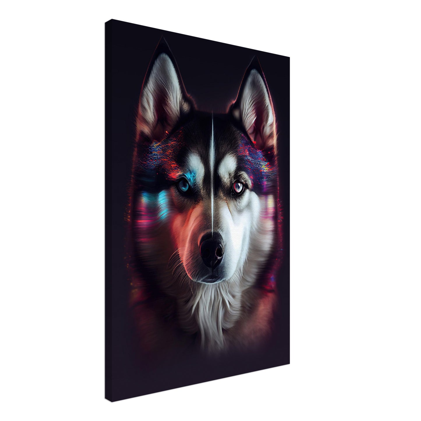 Husky Elli - Hunde Wandbild - Dogs Art Leinwand ColorWorld im Hochformat - Hundebilder Hundeportrait Tiere Tierbilder Kunstdruck