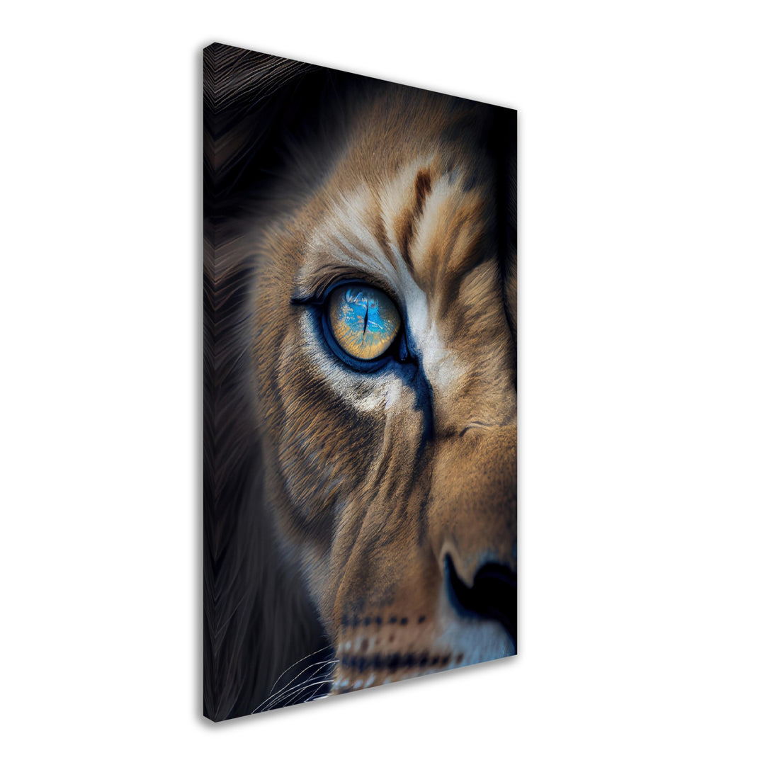 Lion Elegance - Löwen Wandbild - Animals Close Up Leinwand ColorWorld im Hochformat - Coole Tier-Porträts & Animals Kunstdruck