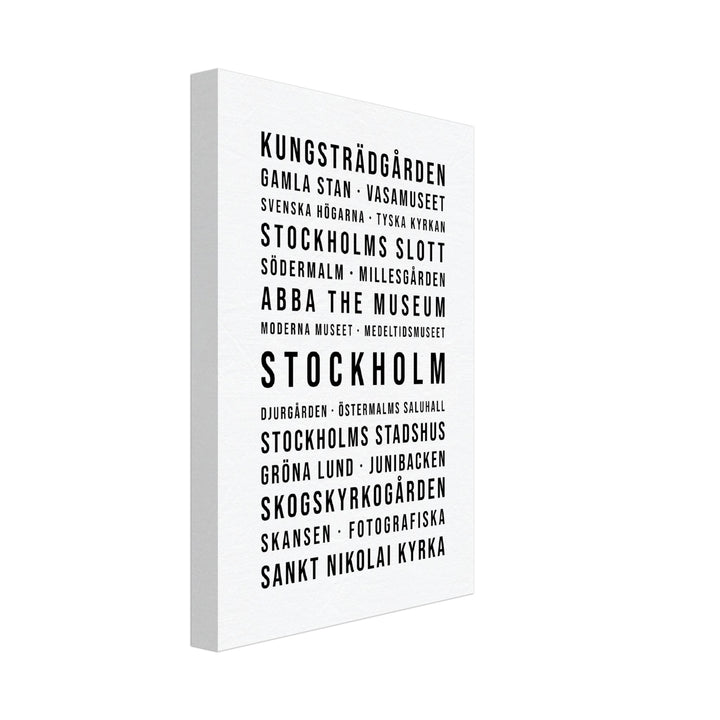 Stockholm - Typografie-Wandbild - Leinwand Weiss Neutral