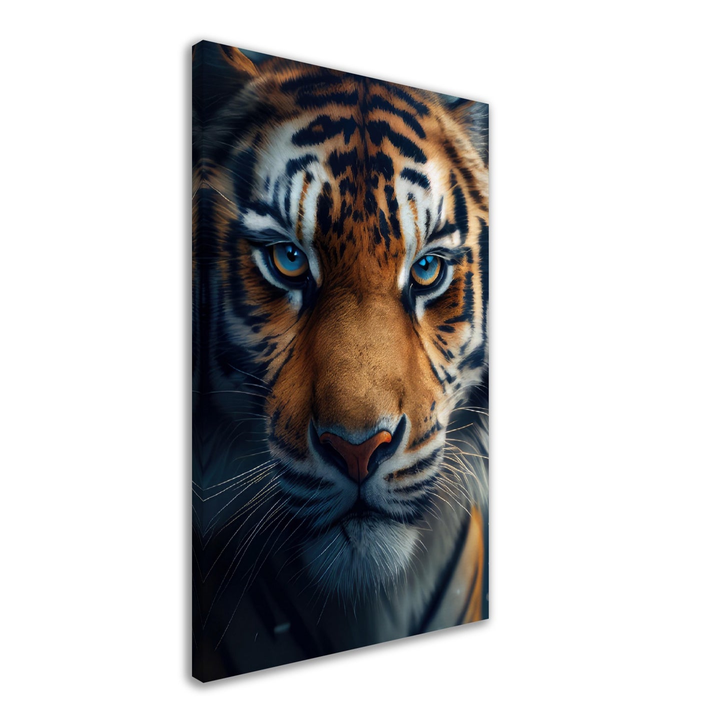 Tiger Mystery - Tiger Wandbild - Animals Close Up Leinwand ColorWorld im Hochformat - Coole Tier-Porträts & Animals Kunstdruck