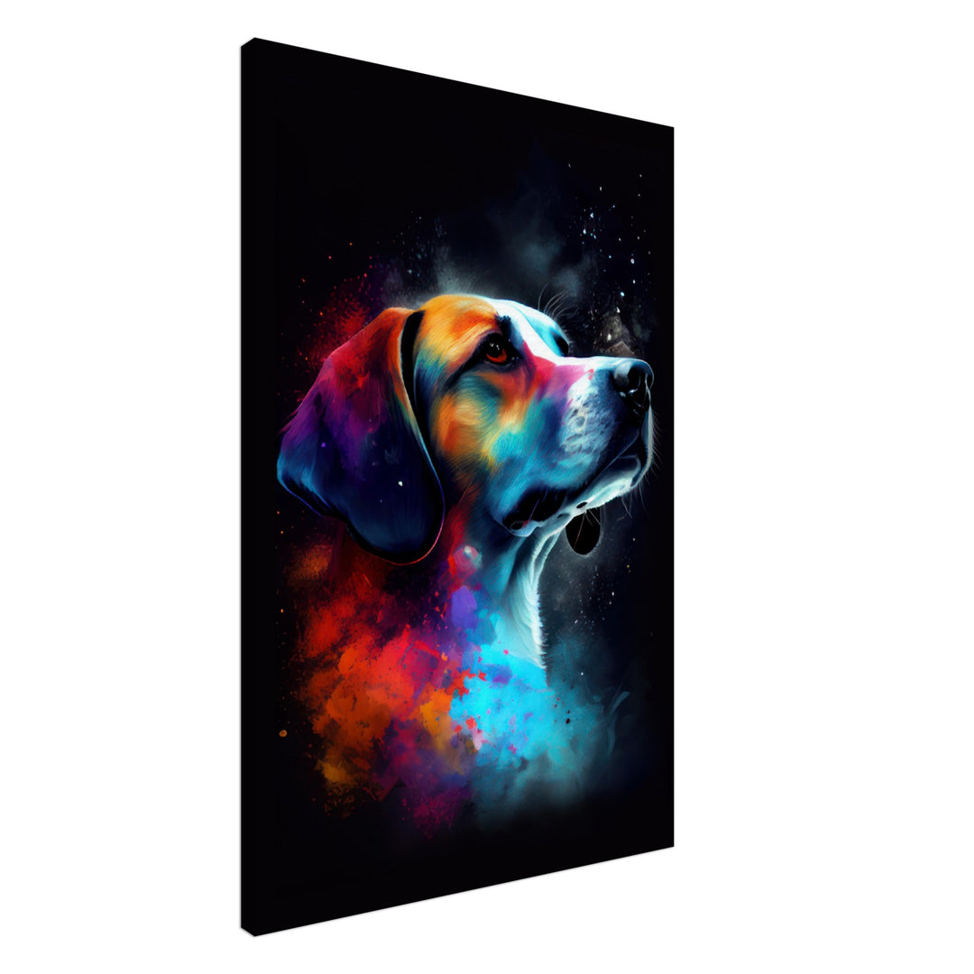Beagle-Labrador Castro - Hunde Wandbild - Dogs Art Leinwand ColorWorld im Hochformat - Hundebilder Hundeportrait Tiere Tierbilder Kunstdruck