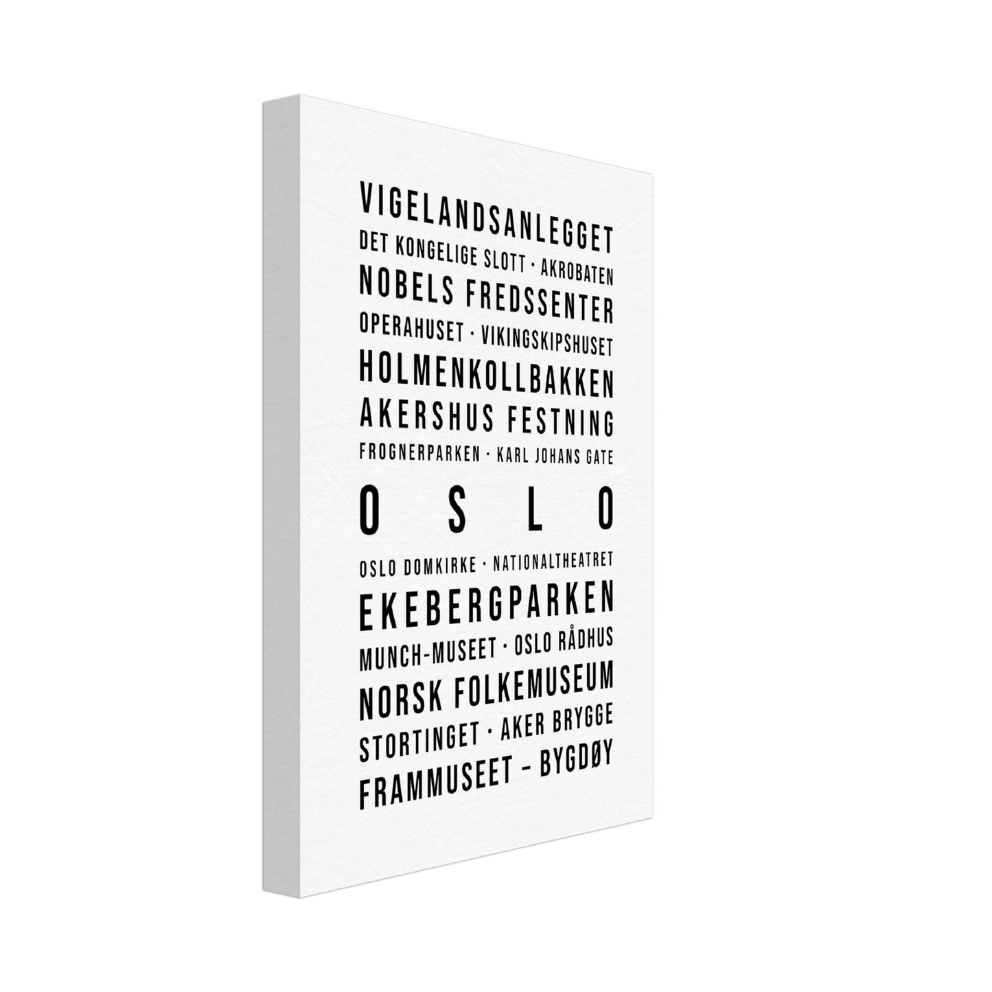 Oslo - Typografie-Wandbild - Leinwand Weiss Neutral