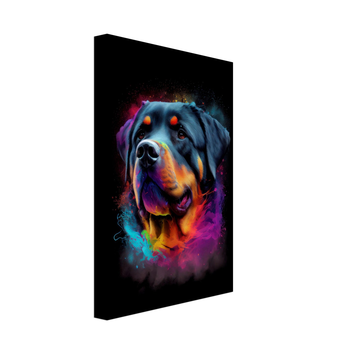 Rottweiler Stella - Hunde Wandbild - Dogs Art Leinwand ColorWorld im Hochformat - Hundebilder Hundeportrait Tiere Tierbilder Kunstdruck