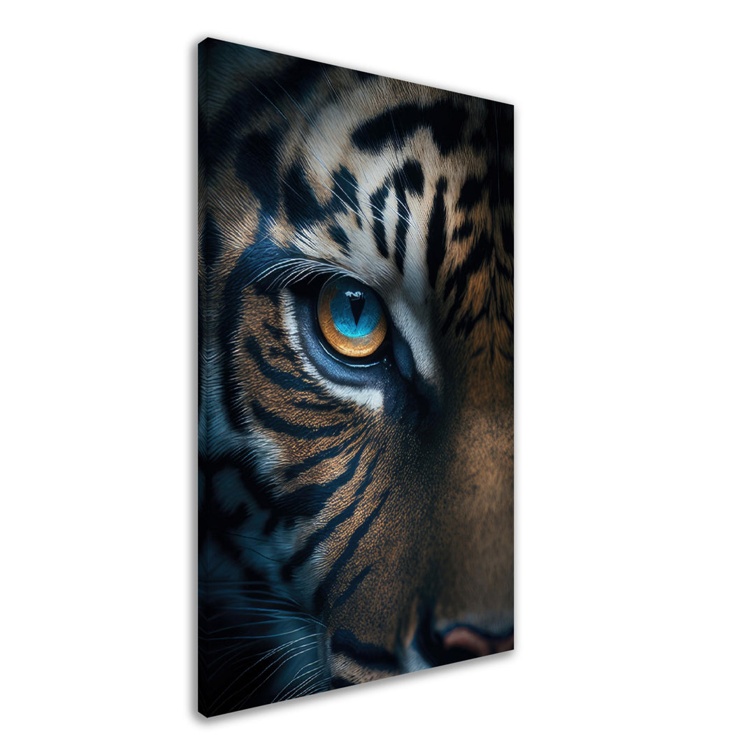 Tiger Majesty - Tiger Wandbild - Animals Close Up Leinwand ColorWorld im Hochformat - Coole Tier-Porträts & Animals Kunstdruck