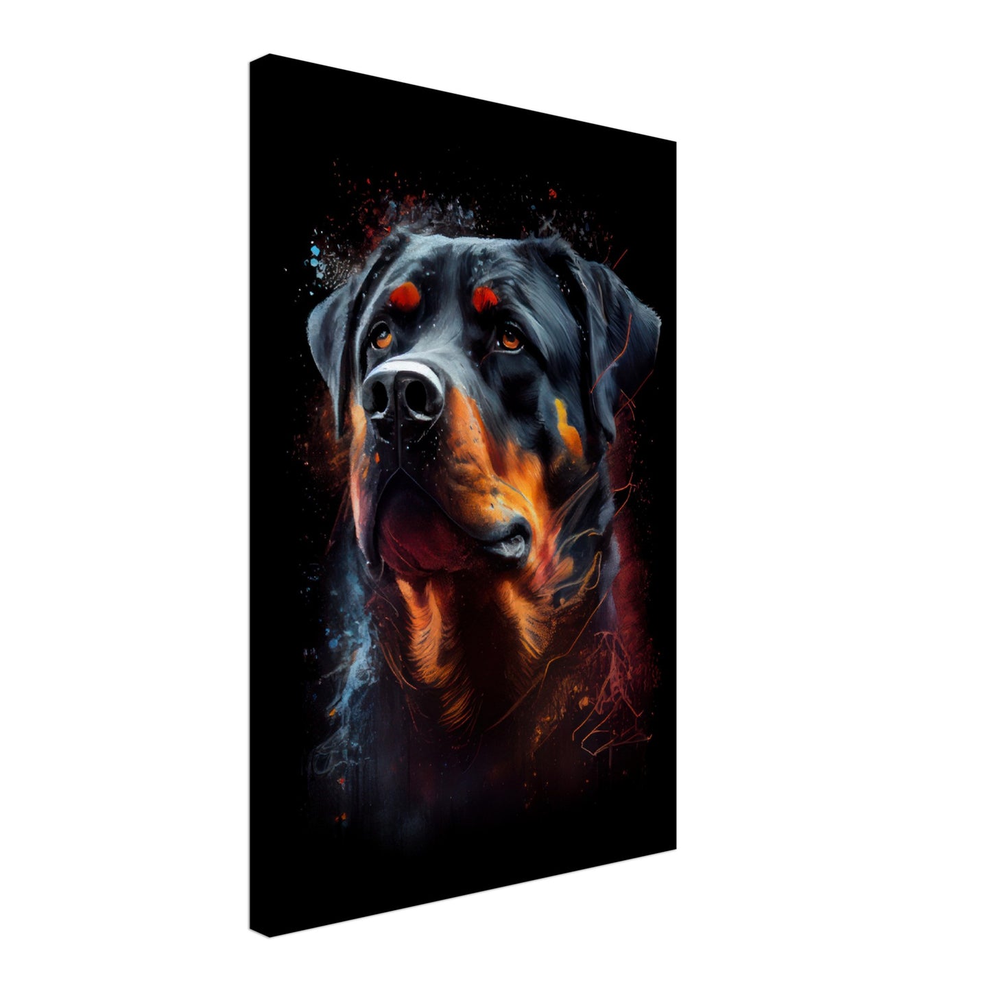 Rottweiler Mina - Hunde Wandbild - Dogs Art Leinwand ColorWorld im Hochformat - Hundebilder Hundeportrait Tiere Tierbilder Kunstdruck