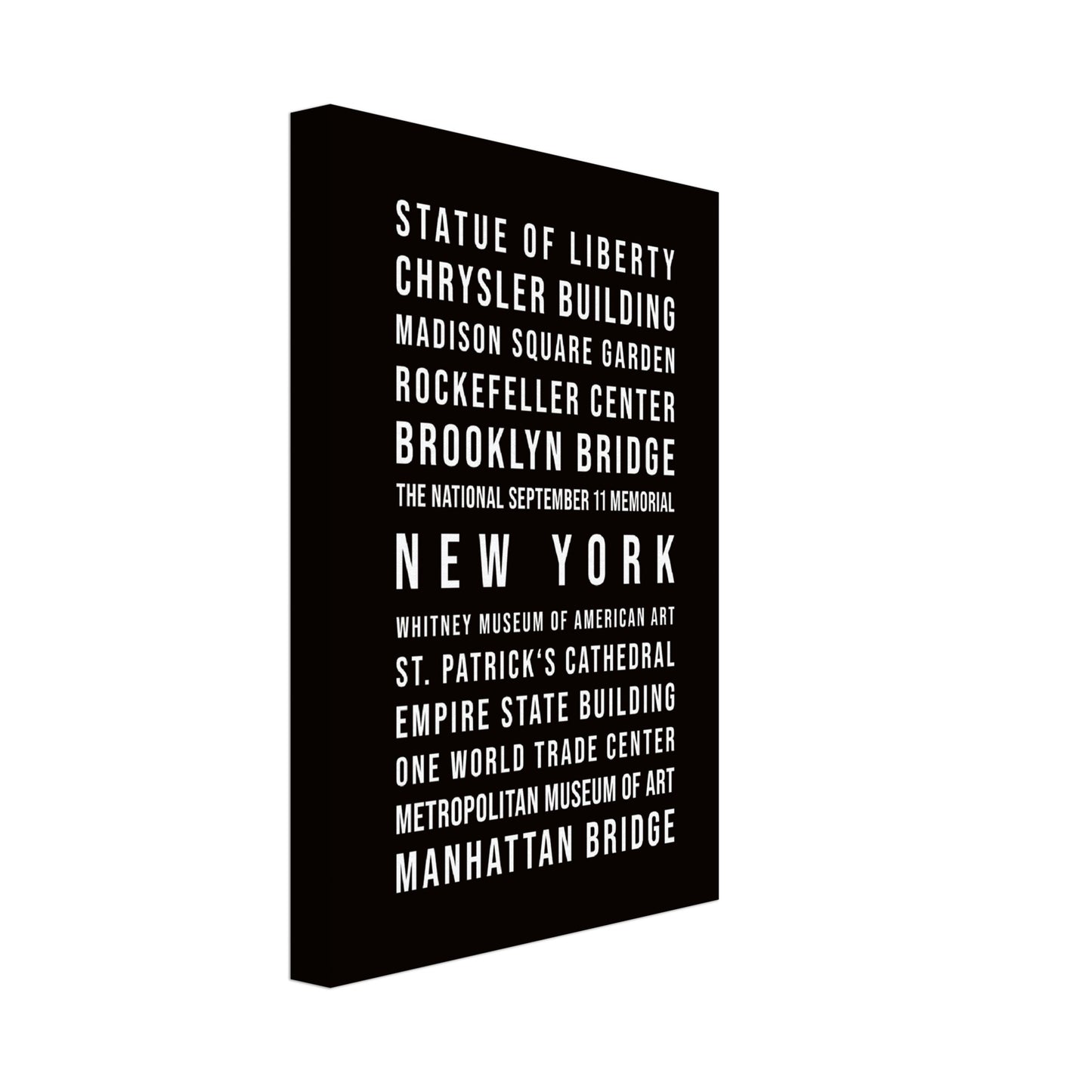 New York - Typografie-Wandbild - Leinwand Schwarzgrau Neutral