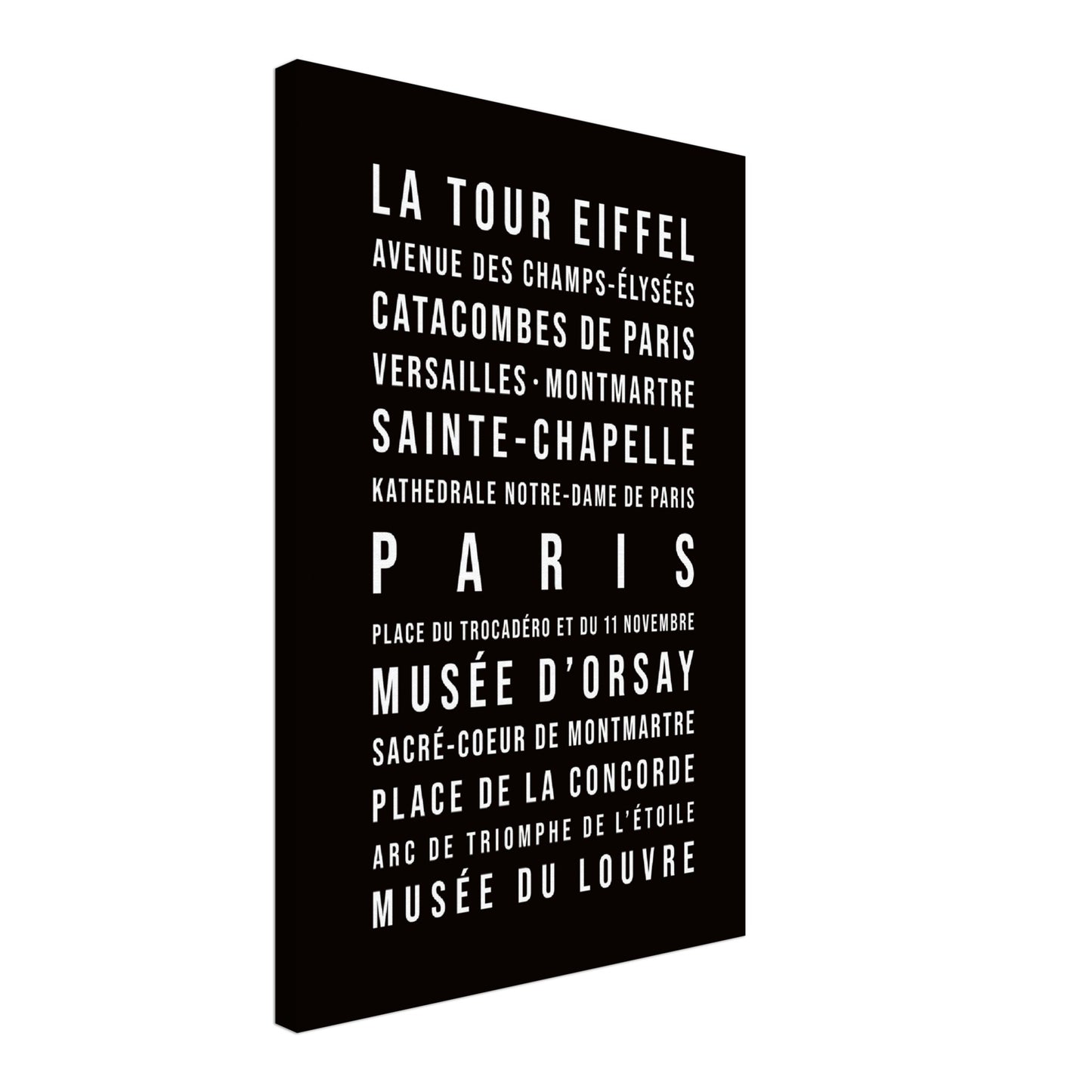 Paris - Typografie-Wandbild - Leinwand Schwarzgrau Neutral