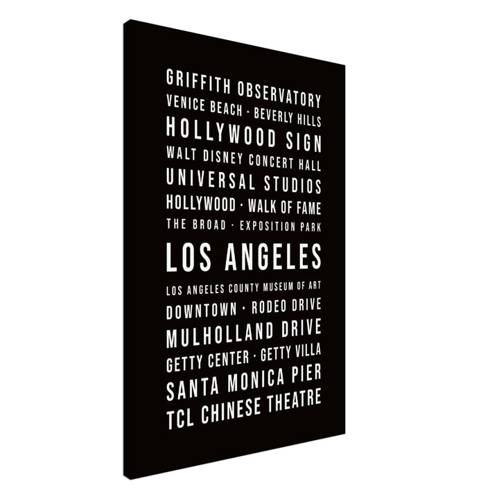 Los Angeles - Typografie-Wandbild - Leinwand Schwarzgrau Neutral