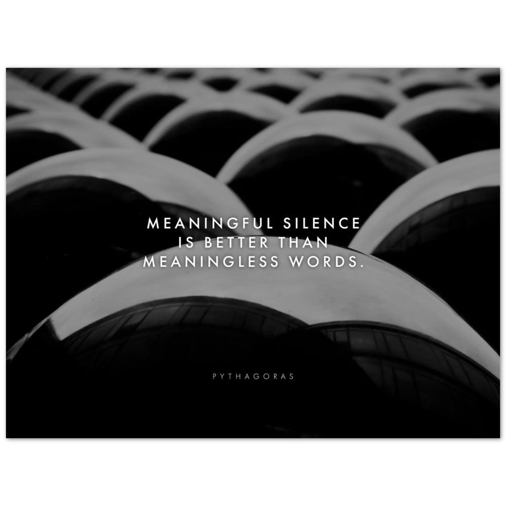 Meaningful silence is better than meaningless words – Poster Seidenmatt Foto – ohne Rahmen