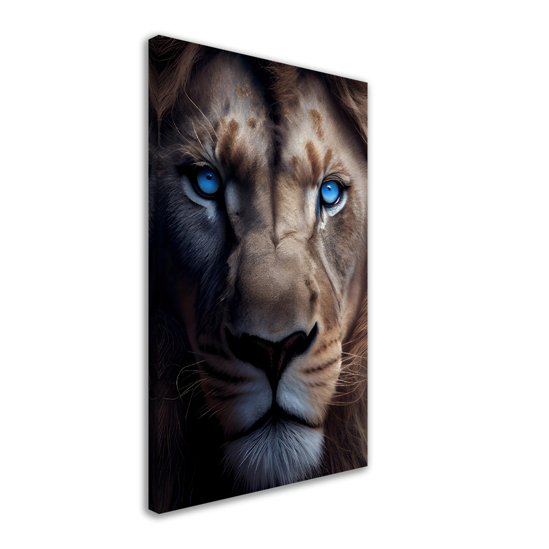 Lion Power - Löwen Wandbild - Animals Close Up Leinwand ColorWorld im Hochformat - Coole Tier-Porträts & Animals Kunstdruck