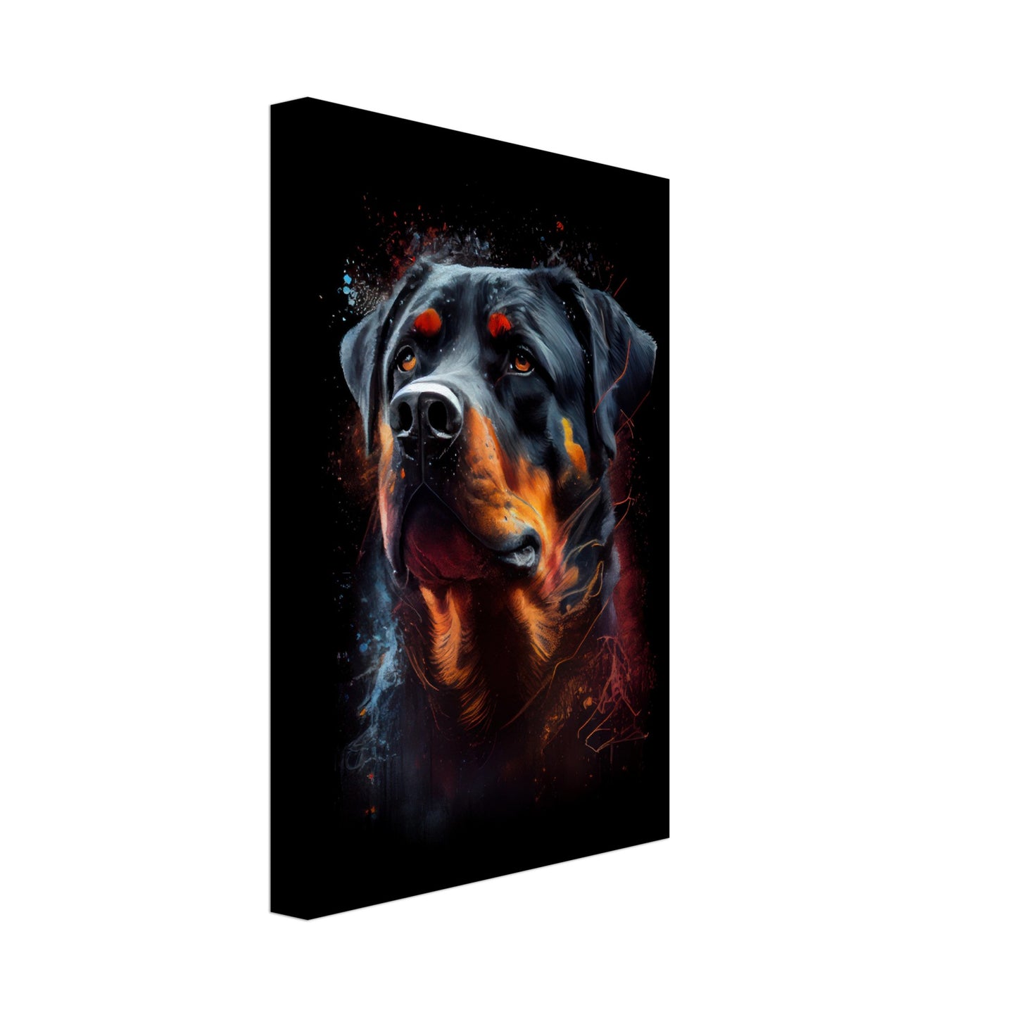 Rottweiler Mina - Hunde Wandbild - Dogs Art Leinwand ColorWorld im Hochformat - Hundebilder Hundeportrait Tiere Tierbilder Kunstdruck