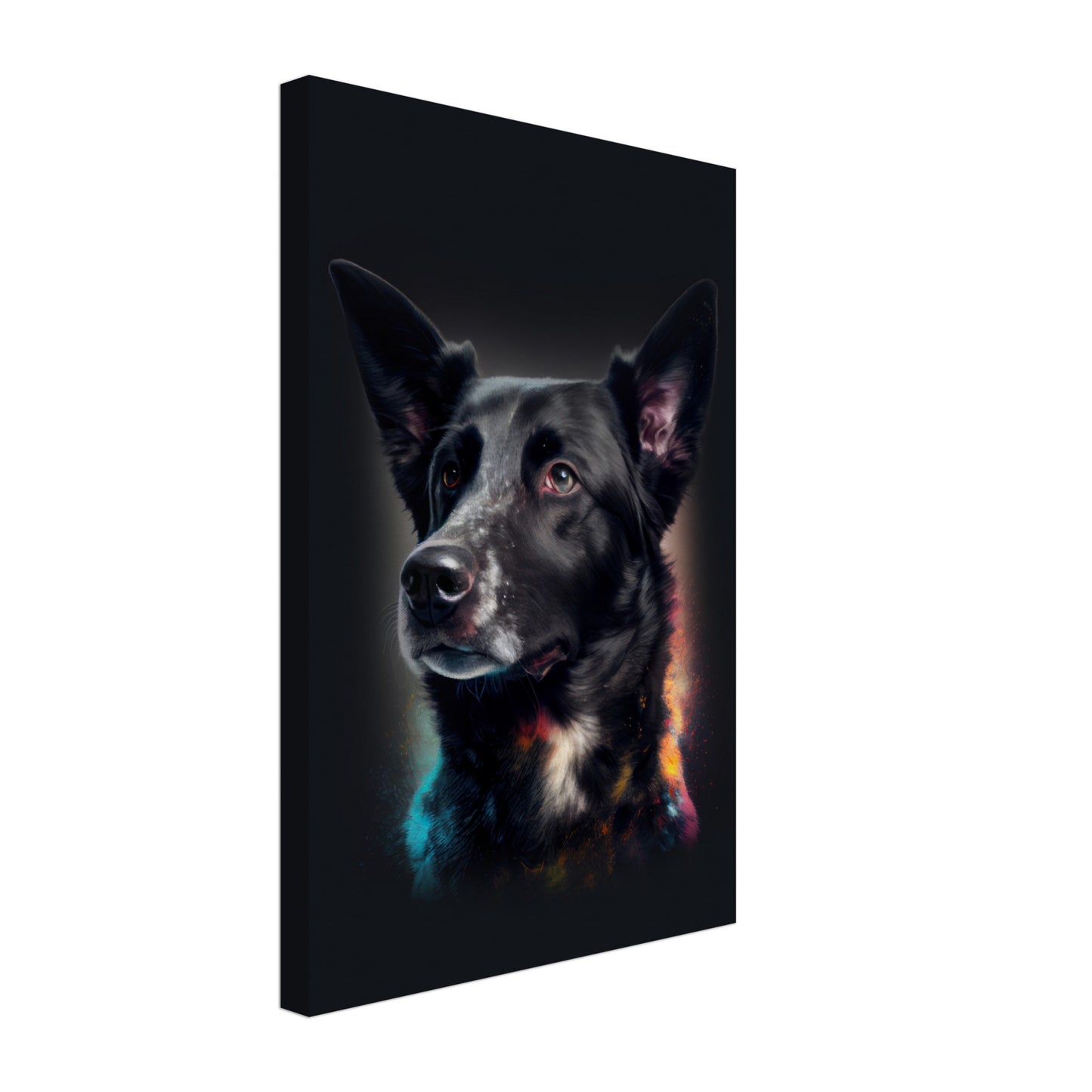 Labrador-Aussie-Mix Aike - Hunde Wandbild - Dogs Art Leinwand ColorWorld im Hochformat - Hundebilder Hundeportrait Tiere Tierbilder Kunstdruck